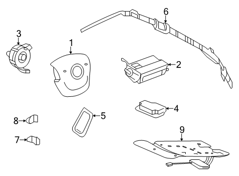2014 Cadillac CTS Air Bag Components Diagram 3 - Thumbnail