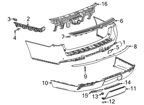 2022 GMC Yukon Bumper & Components - Rear Diagram