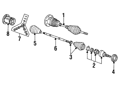 1993 GMC K2500 Suburban C.V. Joint, Front Diagram for 26037373