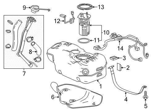 2019 Chevy Spark Fuel Pump Diagram for 13515298