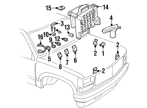 1992 GMC C3500 Turn Signal Flasher Diagram for 11516051