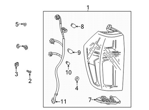 2022 Chevy Suburban Bulbs Diagram