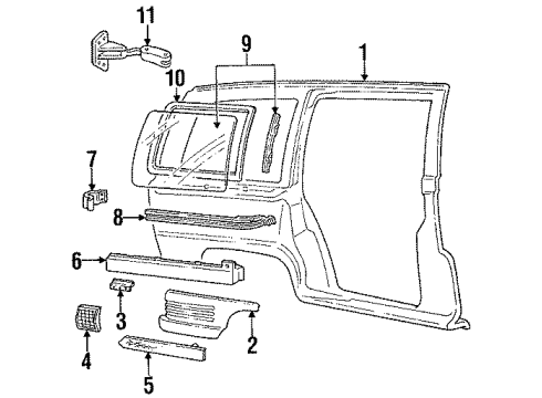1994 Pontiac Trans Sport Body Side Panel Diagram