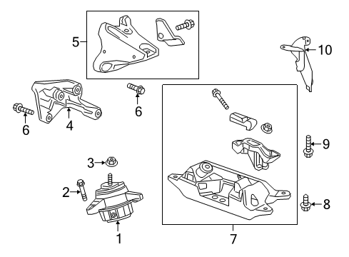 2017 Cadillac CT6 Mount Bracket, Driver Side Diagram for 84144608