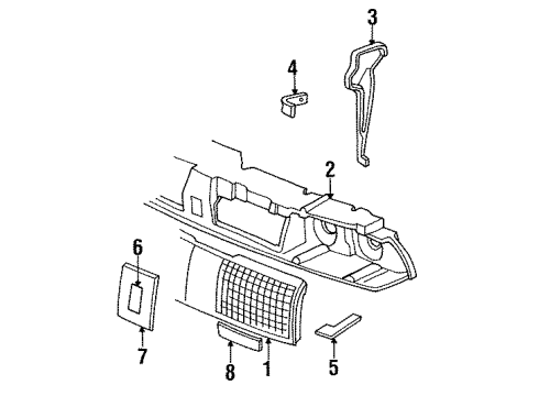 1986 Oldsmobile 98 Mount Panel Diagram for 22529566