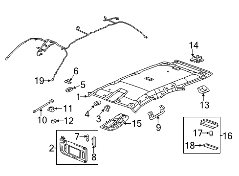 2017 Chevy Equinox Interior Trim - Roof Diagram