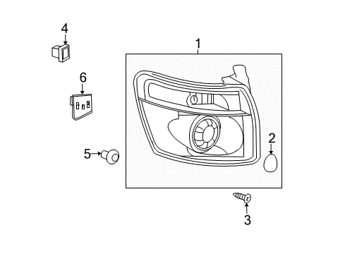 2012 GMC Acadia Tail Lamps Diagram