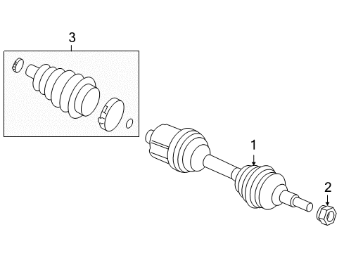 2008 Chevy Malibu Drive Axles - Front Diagram 1 - Thumbnail