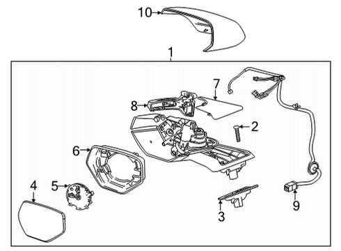 2022 Chevy Corvette Outside Mirrors Diagram