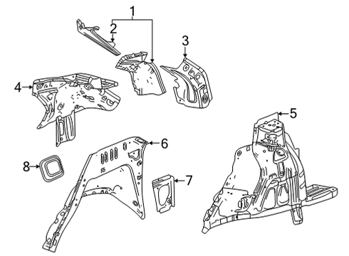 2024 Chevy Trailblazer Inner Structure - Quarter Panel Diagram