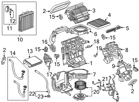 2017 Cadillac XT5 Drain Tube Grommet Diagram for 23200275