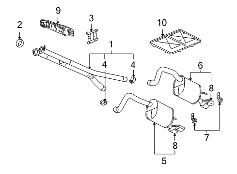 2004 Cadillac XLR Exhaust Components Diagram