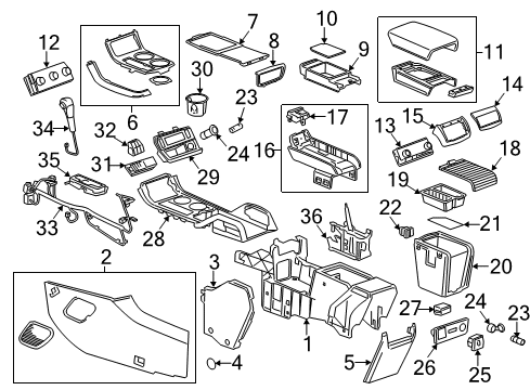 2012 GMC Acadia Center Console Diagram