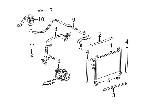 2007 Buick Rainier A/C Condenser, Compressor & Lines Diagram