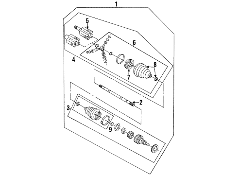 1999 Chevy Monte Carlo Outer Joint Assembly, Front Diagram for 26047912