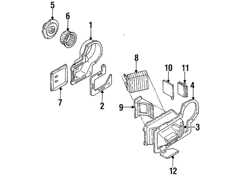 1988 Buick Century A/C Evaporator & Heater Components Diagram
