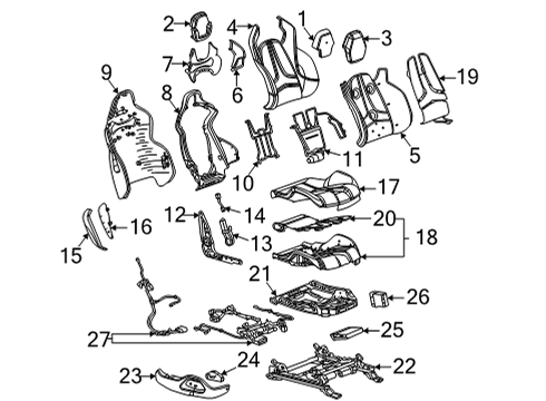2021 Chevy Corvette Memory Switch, Front Driver Side Diagram for 84890930