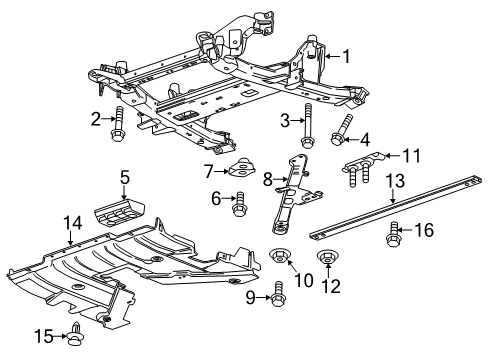 2014 Cadillac CTS Lower Shield, Front Diagram for 23334083