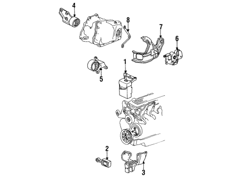 1995 Chevy Corsica Engine & Trans Mounting Diagram