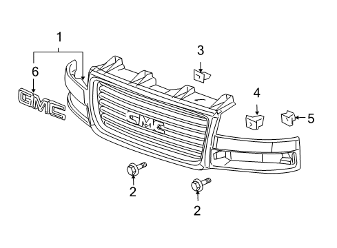 2022 GMC Savana 2500 Grille & Components Diagram