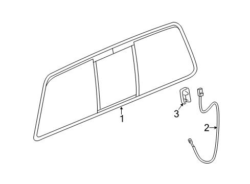 2014 Chevy Silverado 2500 HD Back Glass - Glass & Hardware Diagram