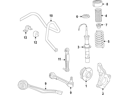 2016 Cadillac CT6 Position Sensor, Passenger Side Diagram for 84364926
