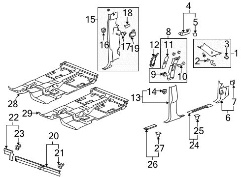 2011 Chevy Silverado 1500 Interior Trim - Cab Diagram 7 - Thumbnail