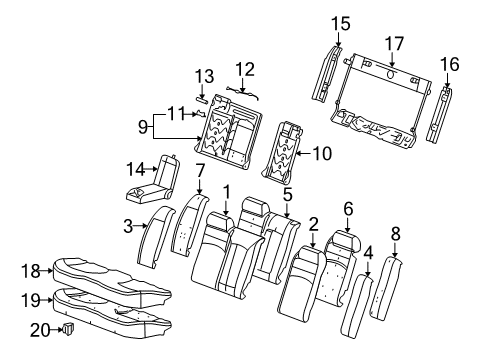 2007 Buick LaCrosse Rear Seat Components Diagram 1 - Thumbnail