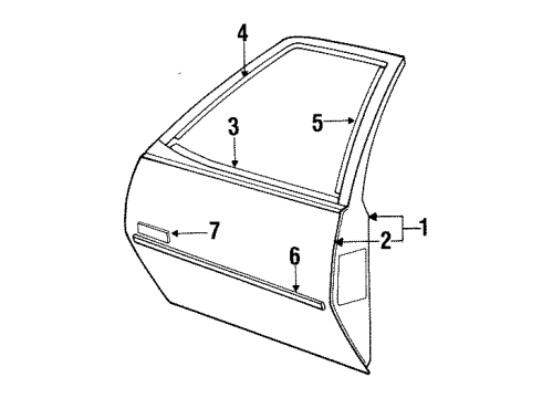 1993 Pontiac Sunbird Nameplate, Front Diagram for 22580255