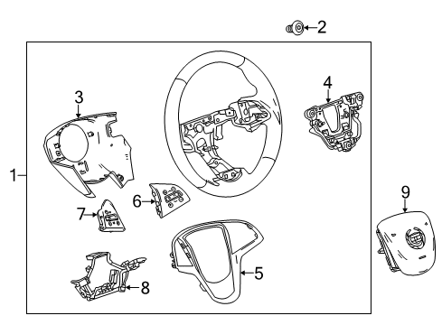 2013 Cadillac ATS Steering Wheel, Brownstone Diagram for 22870415