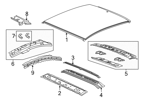 2012 Chevy Volt Roof & Components Diagram