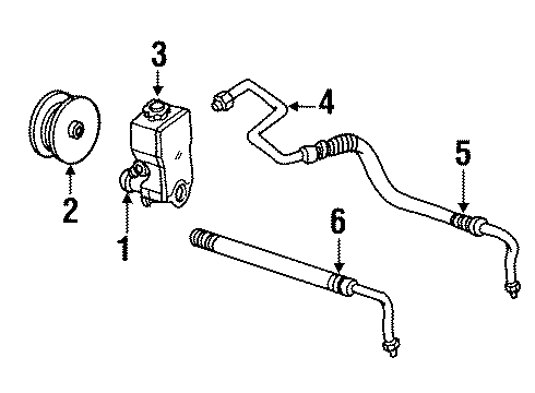 1995 Oldsmobile Cutlass Ciera Power Steering Pressure Hose Diagram for 26034811