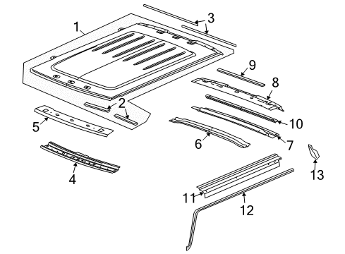 2006 Hummer H2 Roof & Components Diagram