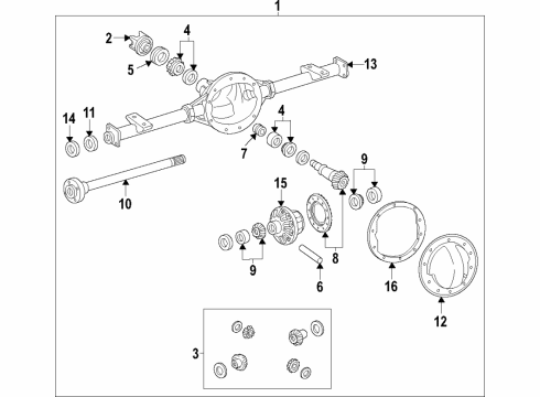 2021 GMC Savana 3500 Differential Case Diagram for 23404628