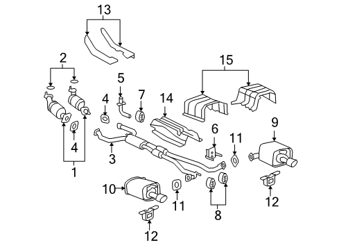 2008 Pontiac G8 Converter & Pipe Gasket Diagram for 92234492