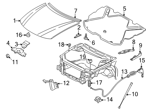 2005 Buick Century Hood & Components Diagram