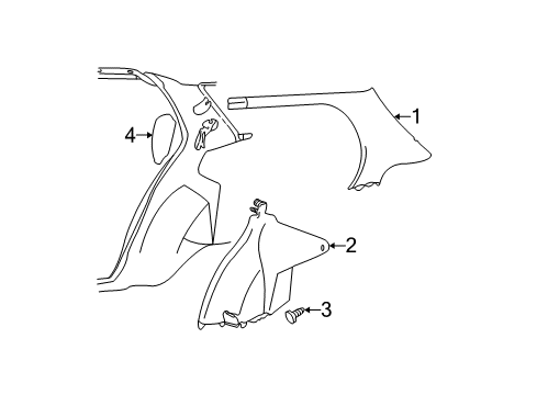 2005 Chevy Cavalier Interior Trim - Quarter Panels Diagram