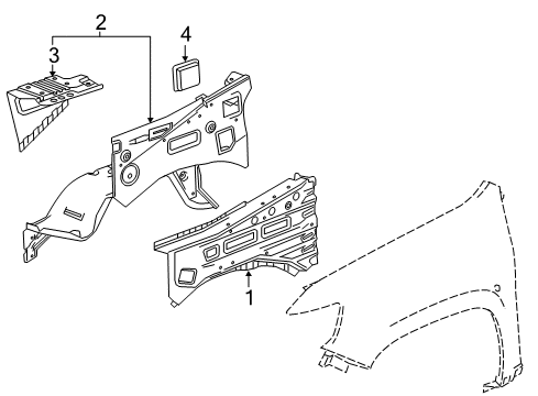 2022 GMC Canyon Inner Components - Fender Diagram