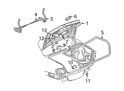 2005 Pontiac Bonneville Trunk Lid Diagram