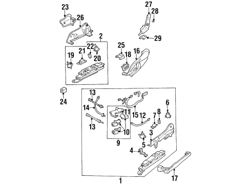 1997 Chevy Monte Carlo Seat Actuator, Front Diagram for 16807203