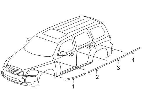 2010 Chevy HHR Stripe Tape Diagram