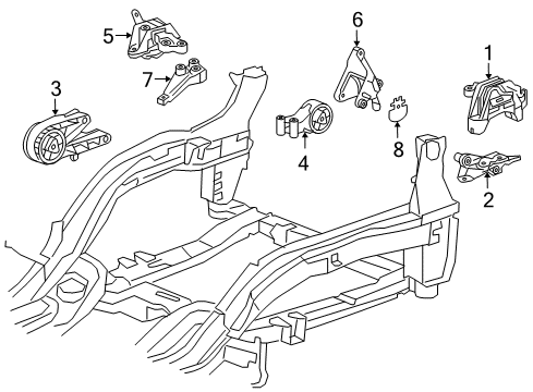 2016 Chevy Cruze Engine & Trans Mounting Diagram