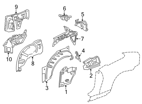2015 Chevy Camaro Inner Structure - Quarter Panel Diagram 1 - Thumbnail