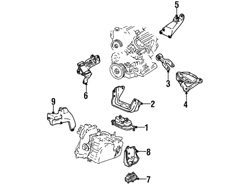 1998 Chevy Monte Carlo Engine & Trans Mounting Diagram