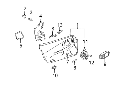 2004 Chevy Corvette Interior Trim - Door Diagram