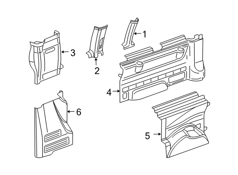 2017 Chevy Express 2500 Interior Trim - Body Side Panel Diagram