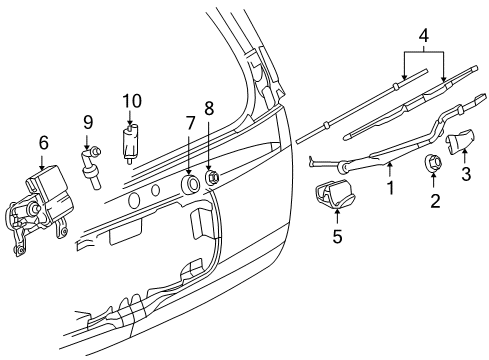 2007 Buick Rainier Rear Wiper Components Diagram