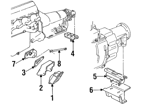 1993 GMC K2500 Engine & Trans Mounting Diagram 4 - Thumbnail
