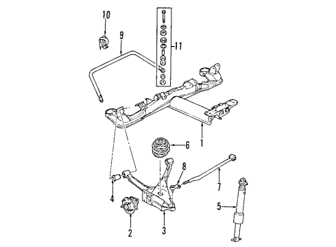2003 Cadillac Seville Rear Suspension Components, Lower Control Arm, Ride Control, Stabilizer Bar Diagram