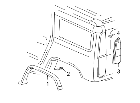 2006 Hummer H2 Exterior Trim - Quarter Panel Diagram